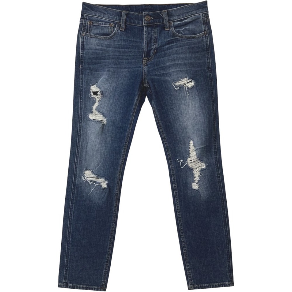 Hollister Vintage Boyfriend Distressed Jeans Medium Wash Button Fly Size 3 W26